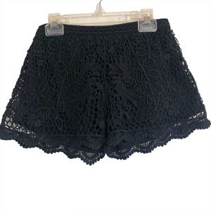Lace shorts black scalloped edge size XS